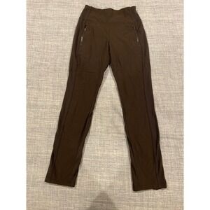 Athleta Hadlands Hybrid Tight Pants Brown Zip Pockets Women's Size 4